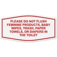 thumbnail image 1 of Signs ByLITA Fancy Please Do Not Flush Etiquette Sign - Laser-Engraved Lettering | Durable ABS Plastic | Vibrant Colors | Powerful Foam Tape (White/Red) - Large, 1 of 3