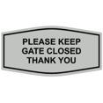 thumbnail image 1 of Signs ByLITA Fancy Please Keep Gate Closed Thank You Sign - Laser-Engraved Lettering | Durable ABS Plastic | Vibrant Colors | Powerful Foam Tape (Lt Gray) - Large, 1 of 3