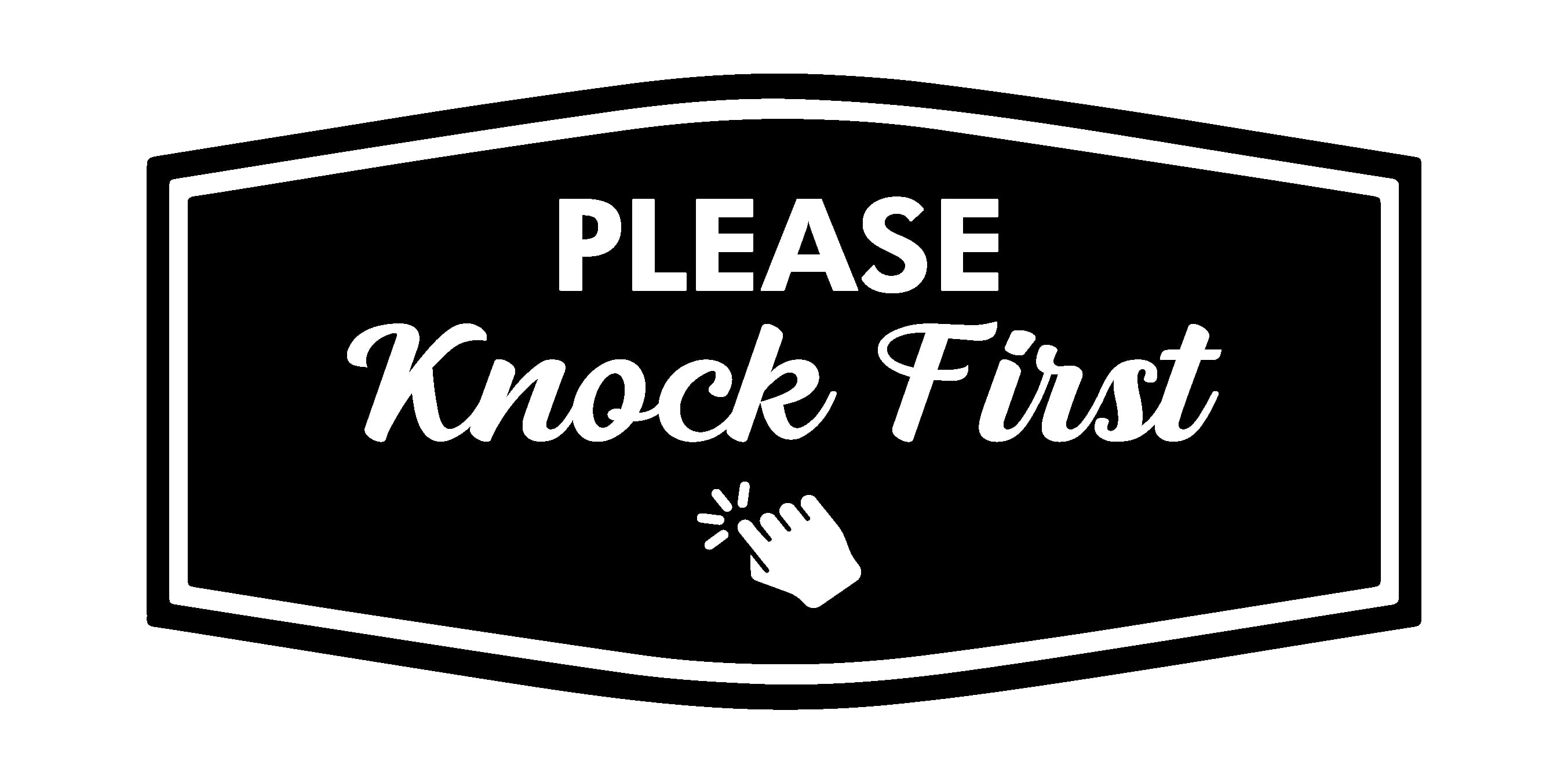 Minecraft Knock First Sign Signs ByLITA Fancy Please Knock First Outdoors Decoration Sign (Black ...