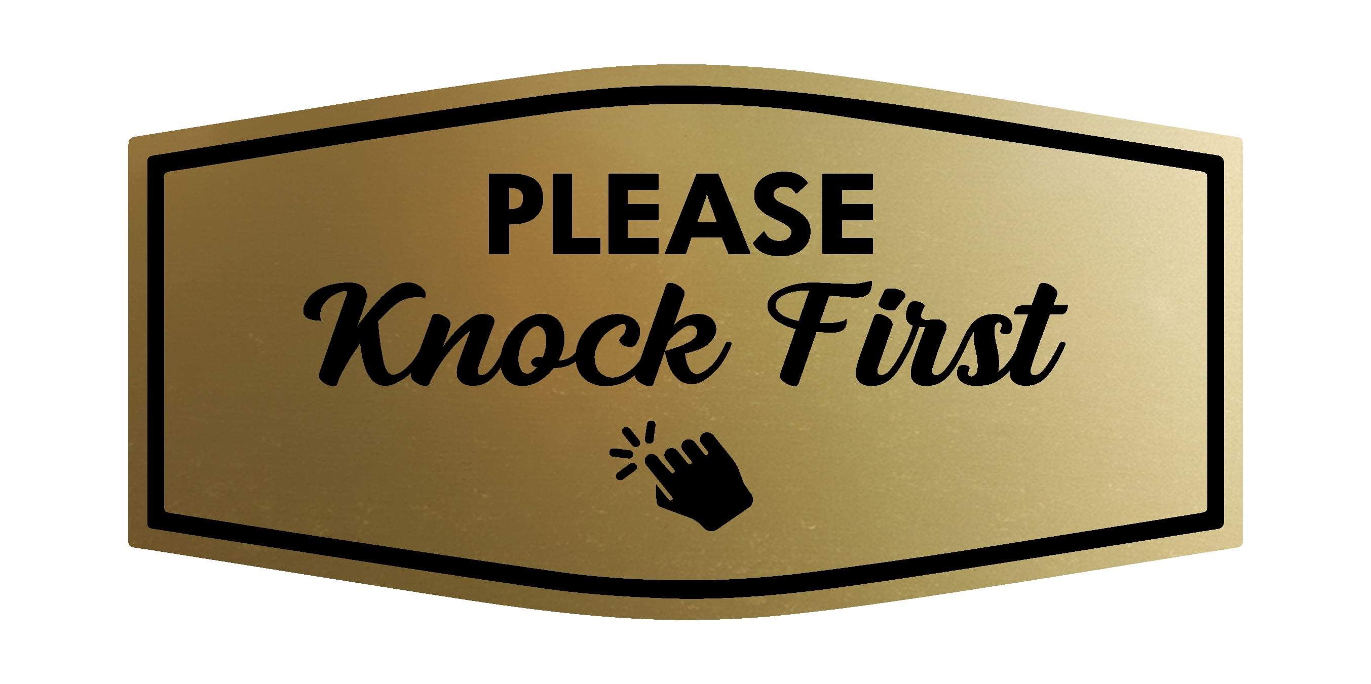 Knocking Fist Sign Signs ByLITA Fancy Please Knock First Outdoors Decoration Sign (Brushed ...