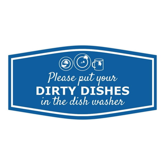 Signs ByLITA Fancy Please Put Your Dirty Dishes In The Dish Washer Sign (Blue) - Medium