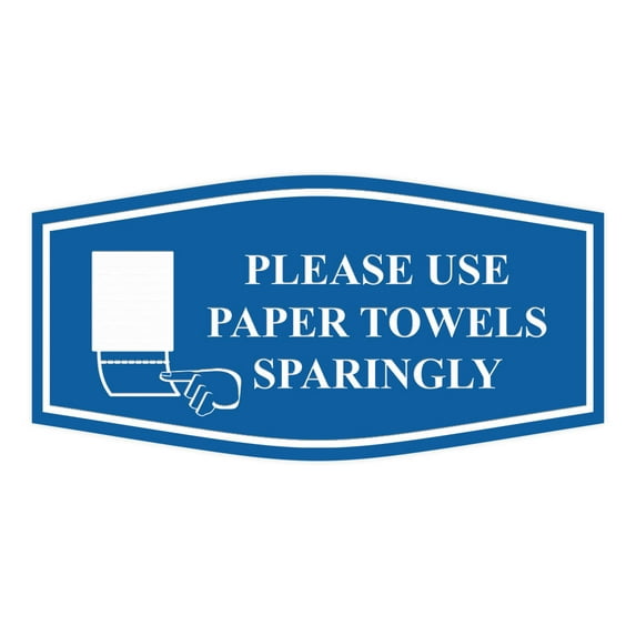 Signs ByLITA Fancy Please Use Paper Towels Sparingly Sign (Blue) - Large