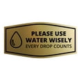 thumbnail image 1 of Signs ByLITA Fancy Please Use Water Wisely Every Drop Counts Sign (Brushed Gold) - Large, 1 of 8