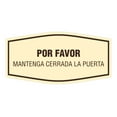 thumbnail image 1 of Signs ByLITA Fancy Por Favor Mantenga Cerrada la Puerta Sign (Ivory/Dark Brown) - Large, 1 of 8