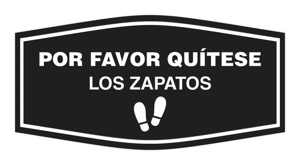 Signs ByLITA Fancy Por Favor Quítese Los Zapatos Sign (Black) - Large ...