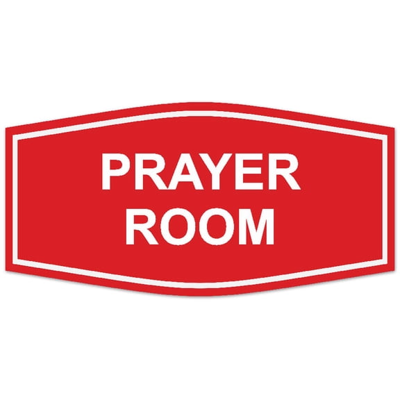 Signs ByLITA Fancy Prayer Room Sign - Laser-Engraved Lettering | Durable ABS Plastic | Vibrant Colors | Powerful Foam Tape (Red) - Small