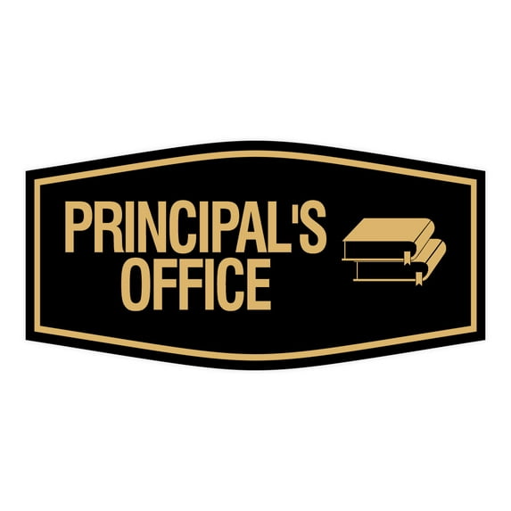 Signs ByLITA Fancy Principal's Office Sign (Black Gold) - Medium