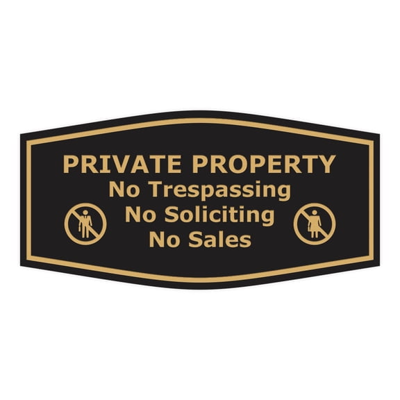 Signs ByLITA Fancy Private Property No Trespassing 3 in x 6 in Sign
