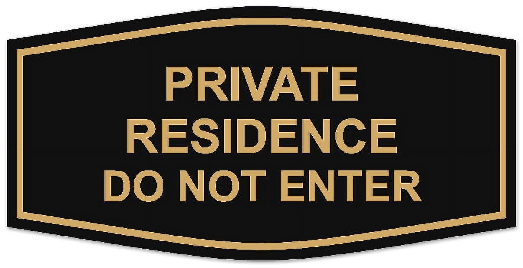 Brushed Gold Property Sign Designer Private Residence - Brushed Gold Home  Security Sign Do Not Enter Sign, image size:1774x910