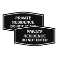 thumbnail image 1 of Signs ByLITA Fancy Private Residence Do Not Enter Sign - Laser-Engraved Lettering | Durable ABS Plastic | Vibrant Colors | Powerful Foam Tape (Black) - Large (2 Pack), 1 of 8