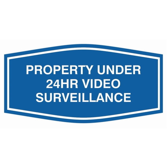 Signs ByLITA Fancy Property Under 24Hr Audio and Video Recording Sign (Blue) - Small 1 Pack