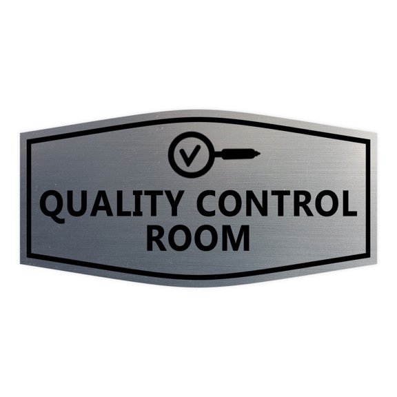 Signs ByLITA Fancy Quality Control Room Sign (Brushed Silver) - Small