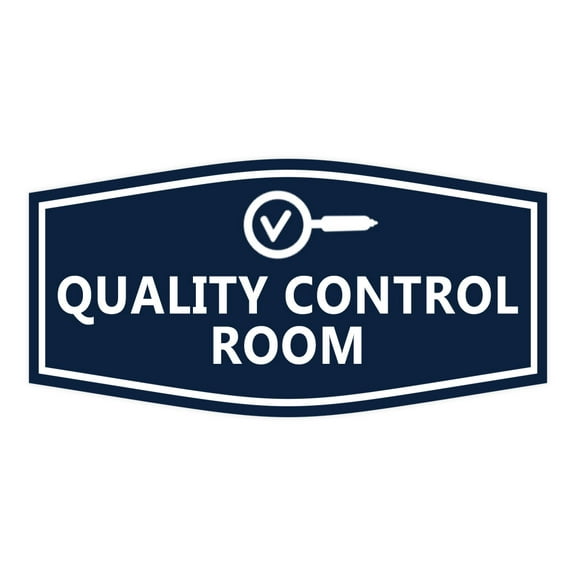 Signs ByLITA Fancy Quality Control Room Sign (Navy Blue / White) - Large