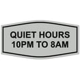 thumbnail image 1 of Signs ByLITA Fancy Quiet Hours 10 PM To 8 AM Sign - Laser-Engraved Lettering | Durable ABS Plastic | Vibrant Colors | Powerful Foam Tape (Lt Gray) - Small, 1 of 3