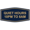 thumbnail image 1 of Signs ByLITA Fancy Quiet Hours 10 PM To 8 AM Sign - Laser-Engraved Lettering | Durable ABS Plastic | Vibrant Colors | Powerful Foam Tape (Navy Blue/Gold) - Medium, 1 of 3