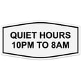 thumbnail image 1 of Signs ByLITA Fancy Quiet Hours 10 PM To 8 AM Sign - Laser-Engraved Lettering | Durable ABS Plastic | Vibrant Colors | Powerful Foam Tape (White) - Large, 1 of 3