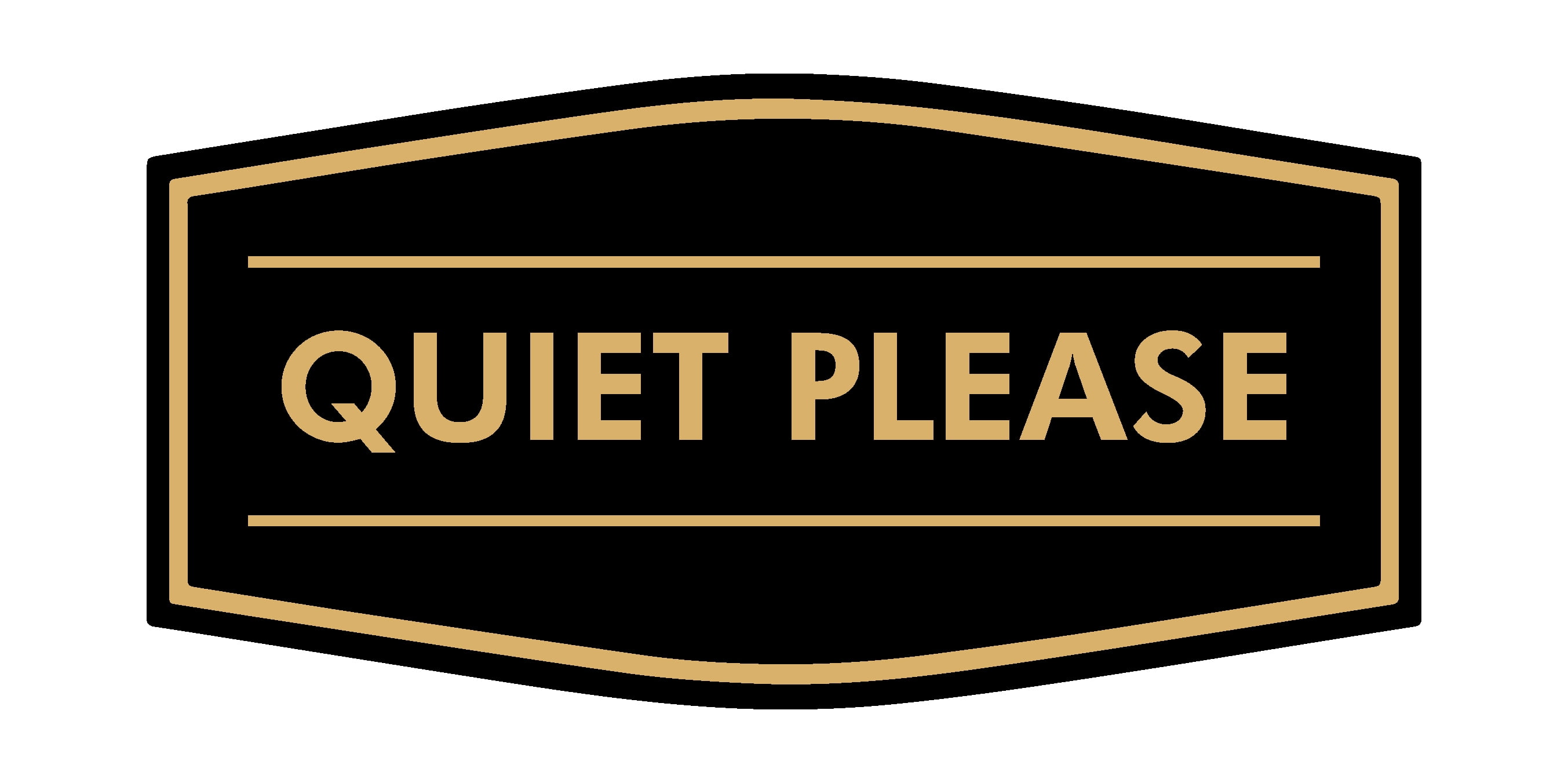 Signs ByLITA Fancy Quiet Please Sign (Black/Gold) - Small - Walmart.com, image size:2706x1351