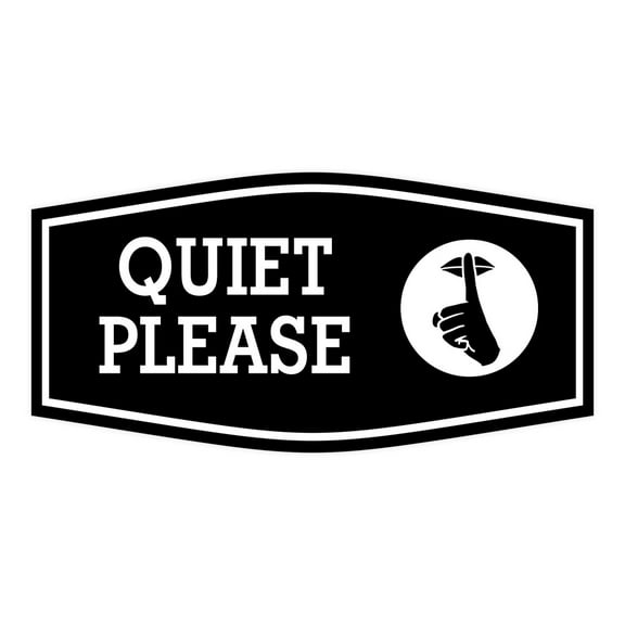 Signs ByLITA Fancy Quiet Please Sign (Black) - Large