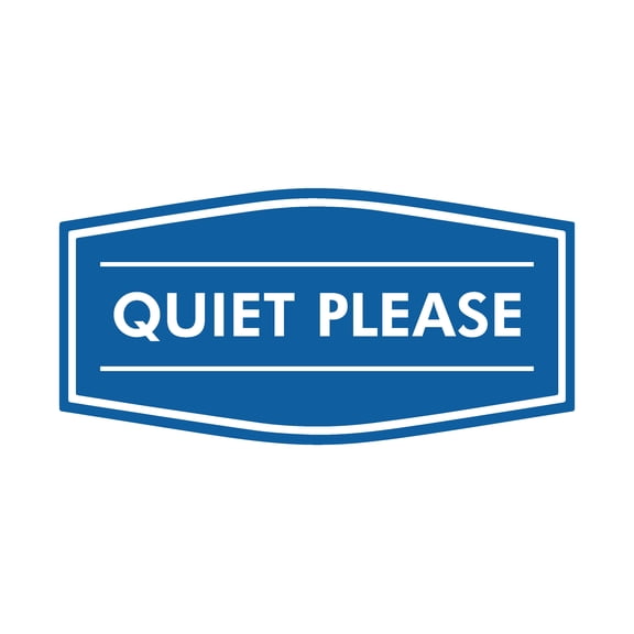Signs ByLITA Fancy Quiet Please Sign (Blue) - Large
