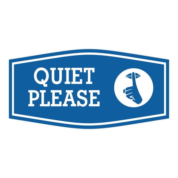 Signs ByLITA Fancy Quiet Please Sign (Blue) - Small