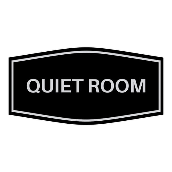 Signs ByLITA Fancy Quiet Room Sign (Black / Silver) - Medium