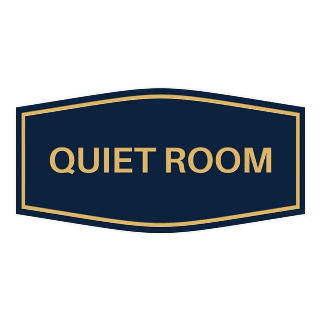 Signs ByLITA Fancy Quiet Room Sign (Navy Blue/Gold) - Large