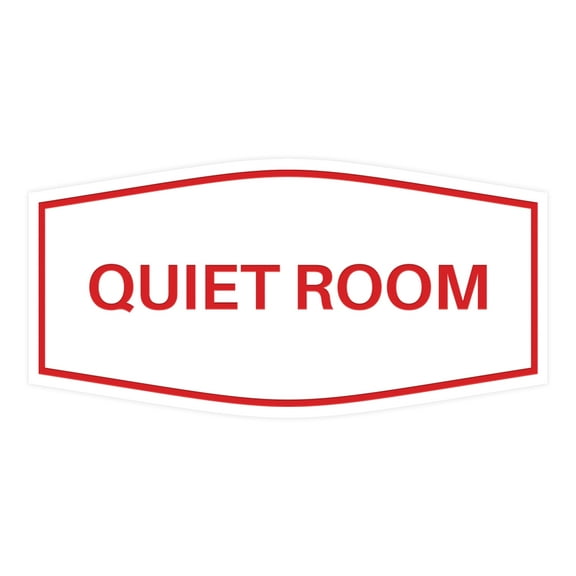 Signs ByLITA Fancy Quiet Room Sign (White/Red) - Large