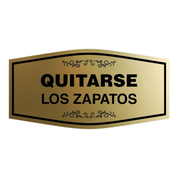 Signs ByLITA Fancy Quitarse los Zapatos Sign (Brushed Gold) - Medium