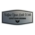 thumbnail image 1 of Signs ByLITA Fancy Refine Your Look with Expert Beard Grooming Easy Installation | Durable Construction | Barbers | Grooming and Styling | Hair Sign (Brushed Silver) - Large, 1 of 9