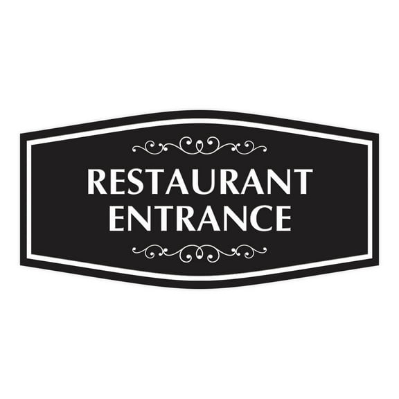 Signs ByLITA Fancy Restaurant Entrance Sign (Black) - Small