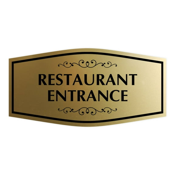 Signs ByLITA Fancy Restaurant Entrance Sign (Brushed Gold) - Medium