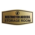 thumbnail image 1 of Signs ByLITA Fancy Restricted Access: Storage Room Durable ABS Plastic Laser Engraved Easy Installation Elegant Design Sign (Brushed Gold) - Medium, 1 of 6