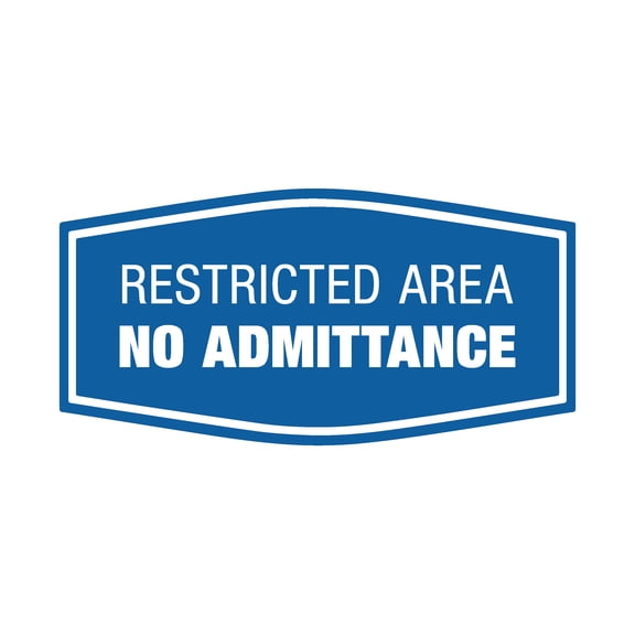 Signs ByLITA Fancy Restricted Area No Admittance Sign (Blue) - Large