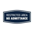 thumbnail image 1 of Signs ByLITA Fancy Restricted Area No Admittance Sign (Navy Blue / White) - Small, 1 of 6