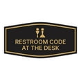 thumbnail image 1 of Signs ByLITA Fancy Restroom Code at the Desk Sign (Black /Gold) - Small, 1 of 8