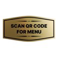 thumbnail image 1 of Signs ByLITA Fancy Scan QR Code For Menu Sign (Brushed Gold) - Large, 1 of 8