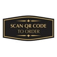 thumbnail image 1 of Signs ByLITA Fancy Scan QR Code to Order Sign (Black Gold) - Medium, 1 of 8
