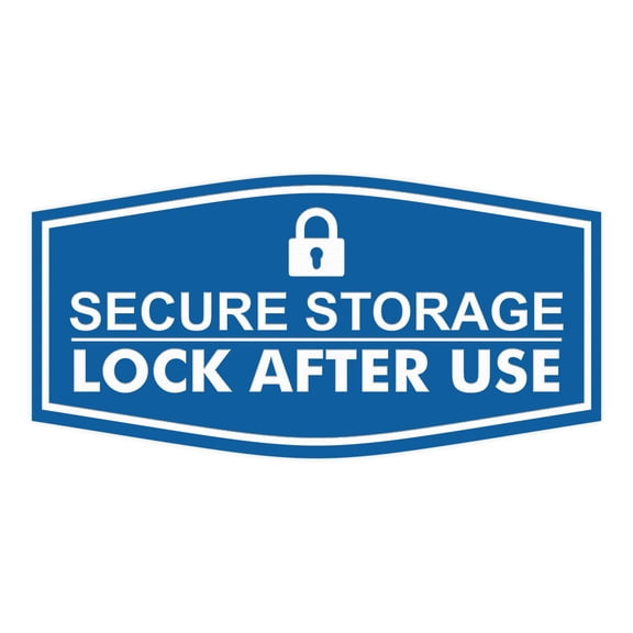 Signs ByLITA Fancy Secure Storage Lock After Use Durable ABS Plastic | Laser Engraved | Easy Installation | Elegant Design Sign (Blue) - Medium