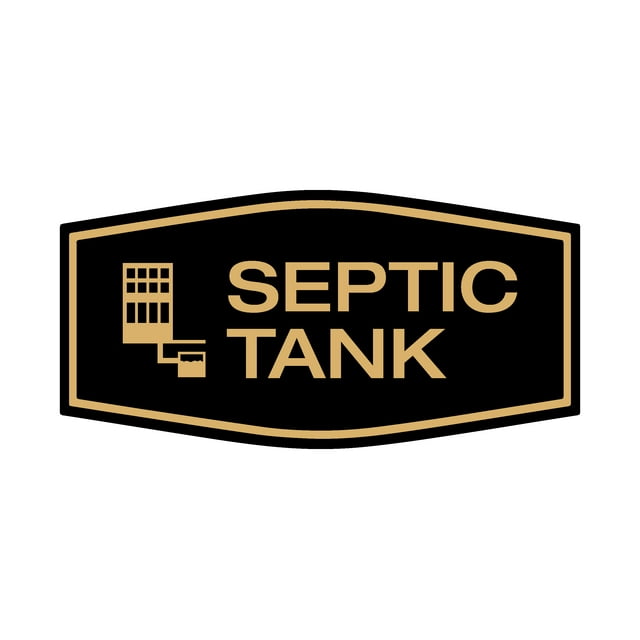 Signs ByLITA Fancy Septic Tank Sign (Black Gold) - Medium