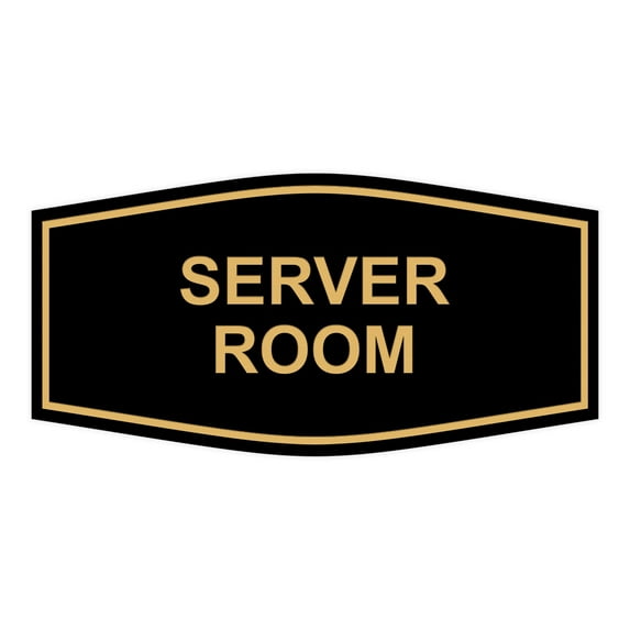 Signs ByLITA Fancy Server Room Sign (Black /Gold) - Small