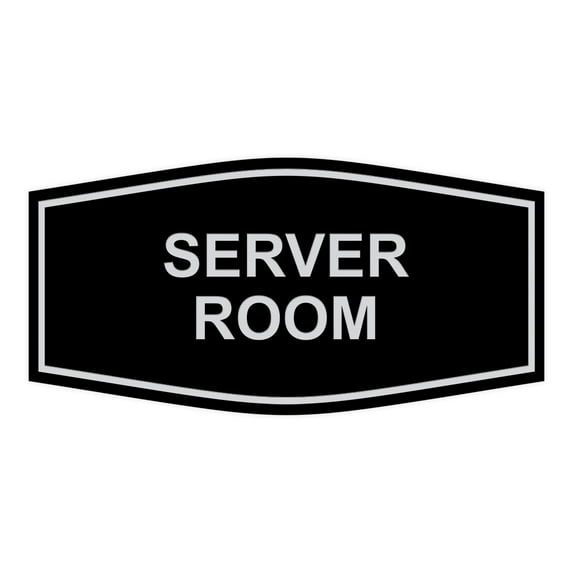 Signs ByLITA Fancy Server Room Sign (Black / Silver) - Large