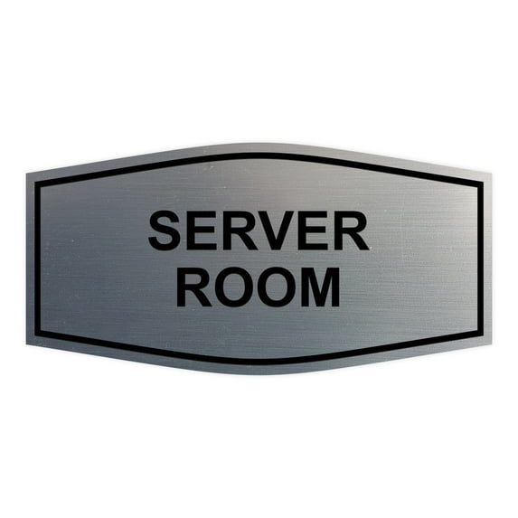 Signs ByLITA Fancy Server Room Sign (Brushed Silver) - Medium