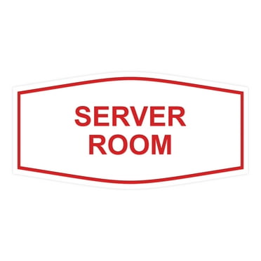 Signs ByLITA Fancy Server Room Sign (White/Red) - Large