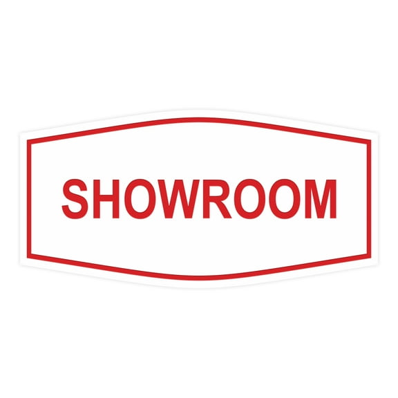 Signs ByLITA Fancy Showroom Sign(White/Red) - Large