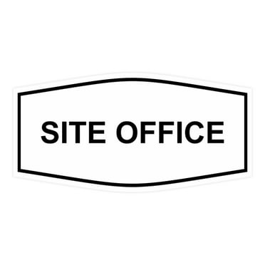 Signs ByLITA Fancy Site Office Sign (White) - Small