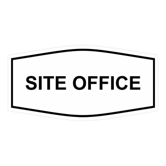 Signs ByLITA Fancy Site Office Sign (White) - Small