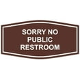 thumbnail image 1 of Signs ByLITA Fancy Sorry No Public Restroom Sign - Laser-Engraved Lettering | Durable ABS Plastic | Vibrant Colors | Powerful Foam Tape (Dark Brown) - Small, 1 of 3