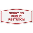 thumbnail image 1 of Signs ByLITA Fancy Sorry No Public Restroom Sign - Laser-Engraved Lettering | Durable ABS Plastic | Vibrant Colors | Powerful Foam Tape (White/Red) - Small, 1 of 3