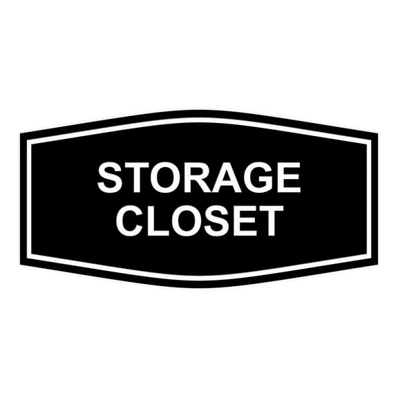 Signs ByLITA Fancy Storage Closet Sign (Black) - Small
