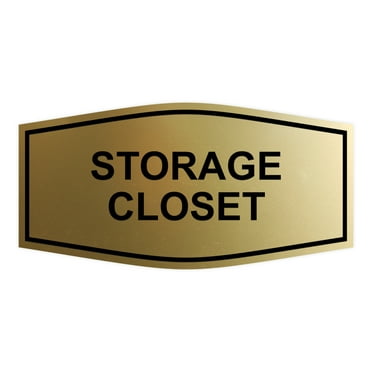 Signs ByLITA Fancy Storage Closet Sign (Brushed Gold) - Large